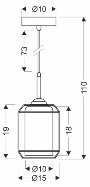 Lampadario a sospensione con filo JONERA 1xE27/40W/230V nero