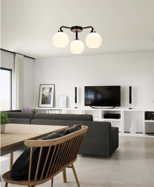 Lampadario a plafone CALDERA 3xE27/60W/230V nero