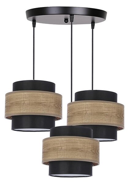 Lampadario a sospensione con filo TWIN 3xE27/40W/230V marrone/nero