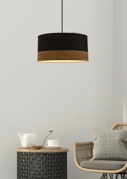 Lampadario a sospensione con filo PORTO 1xE27/60W/230V nero/marrone