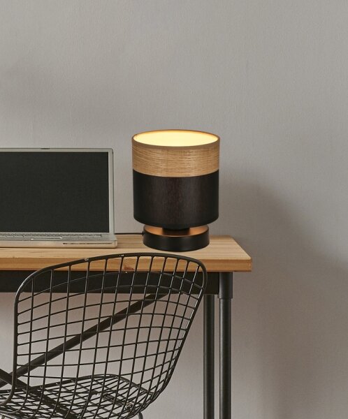 Lampada da tavolo PORTO 1xE27/60W/230V nero/marrone