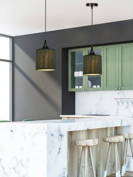 Lampadario a sospensione con filo PATTI 1xE27/60W/230V diametro 15 cm verde