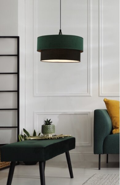 Lampadario a sospensione con filo SOLANTO 1xE27/60W/230V verde/nero