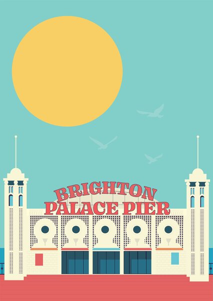 Illustrazione Brighton Pier, Gail Myerscough, (30 x 40 cm)