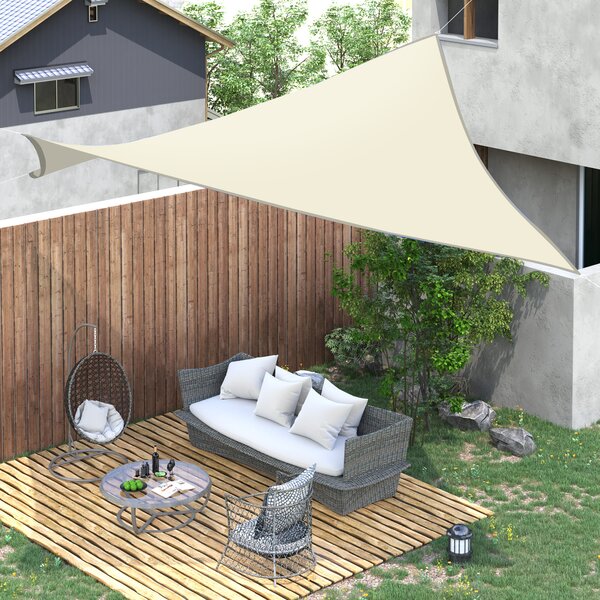 Outsunny Vela Ombreggiante Rettangolare, Tenda da Sole per Esterno in Poliestere Anti UV Traspirante 3x4m Bianco crema|Aosom