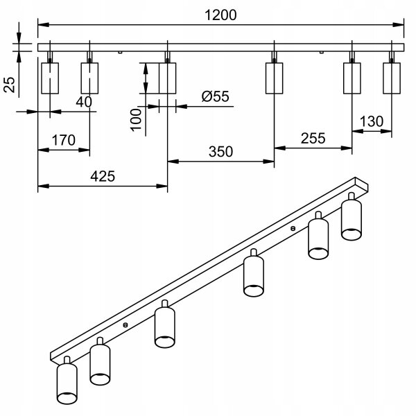 Luce Spot ANGIE 6xGU10/35W/230V bianco