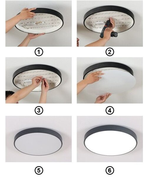 Plafoniera LED FELIZ LED/40W/230V 4000K diametro 40 cm nero
