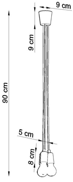 Lampadario a sospensione con filo DIEGO 3xE27/60W/230V