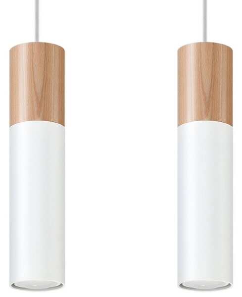 Sollux SL.0629 - Lampadario a sospensione con filo PABLO 2xGU10/40W/230V bianco