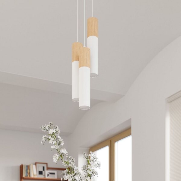 Sollux SL.0629 - Lampadario a sospensione con filo PABLO 2xGU10/40W/230V bianco