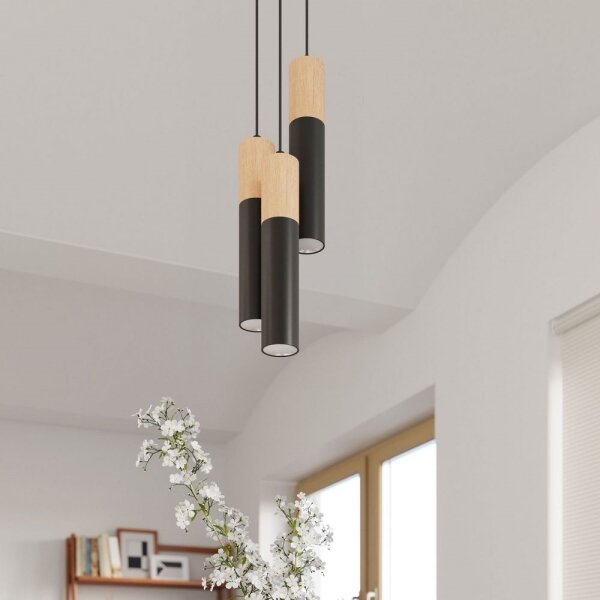 Sollux SL.0632 - Lampadario a sospensione con filo PABLO 1xGU10/40W/230V nero