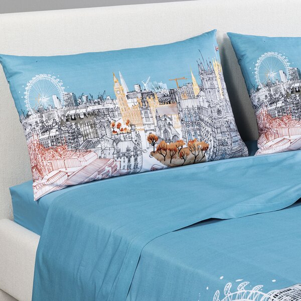 Completo Lenzuola Copriletto MATRIMONIALE London Westminster UNICA Cotone Caleffi