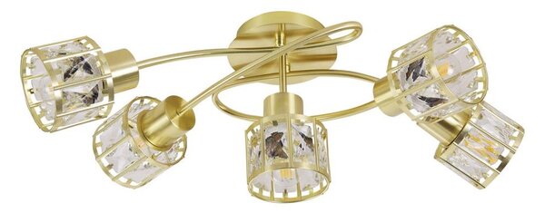 Lampadario a plafone ZAHARA 5xE27/10W/230V dorato