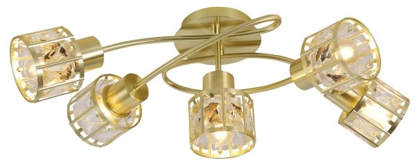 Lampadario a plafone ZAHARA 5xE27/10W/230V dorato