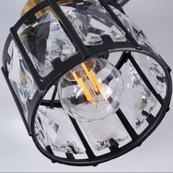 Lampadario a plafone ZAHARA 4xE27/10W/230V nero