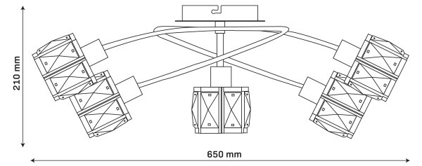 Plafoniera ZAHARA 5xE27/10W/230V nera