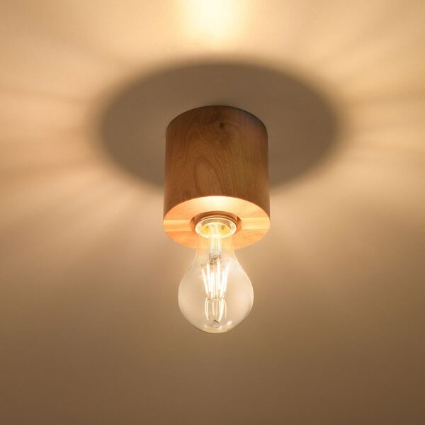 Sollux SL.0672 - Plafoniera SALGADO 1xE27/60W/230V legno
