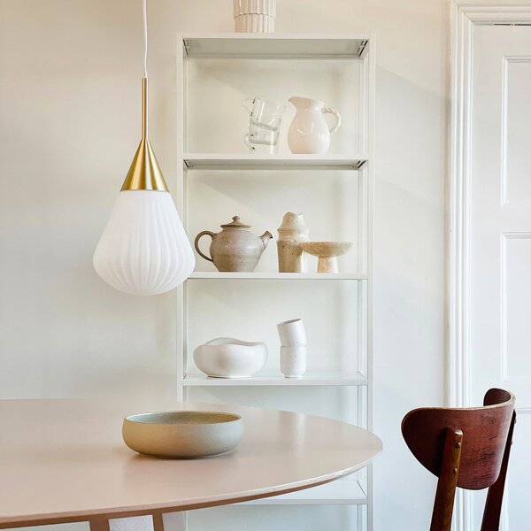 Lampada a sospensione Dyberg Larsen, Ballon, dimmerabile, Bianco, Soggiorno, Vetro, Design