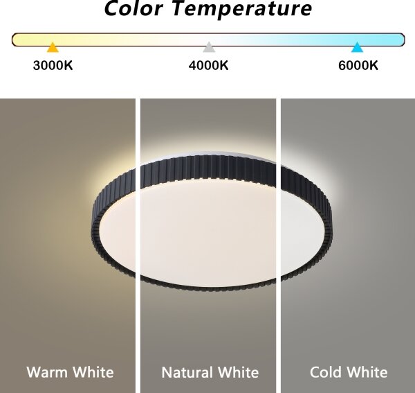 Brilagi - Plafoniera LED dimmerabile CORVO LED/72W/230V 3000-6000K nero diam. 50 cm + telecomando