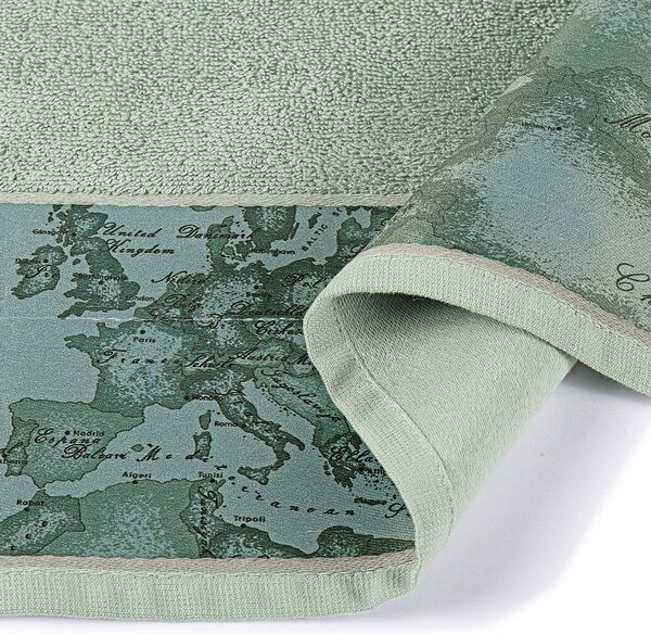 Asciugamano Con Ospite STANDARD Geo Tartan Green UNICA Cotone Caleffi