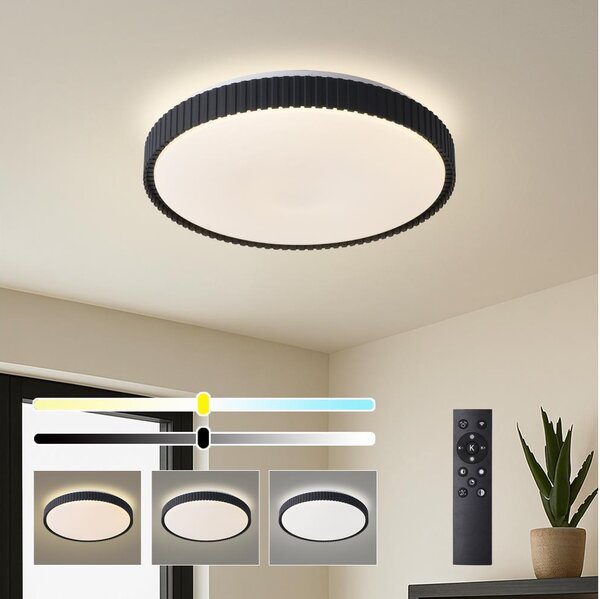 Brilagi - Plafoniera LED dimmerabile CORVO LED/72W/230V 3000-6000K nero diam. 50 cm + telecomando