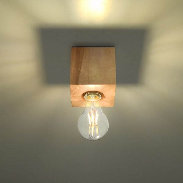 Sollux SL.0675 - Plafoniera ABEL 1xE27/60W/230V legno