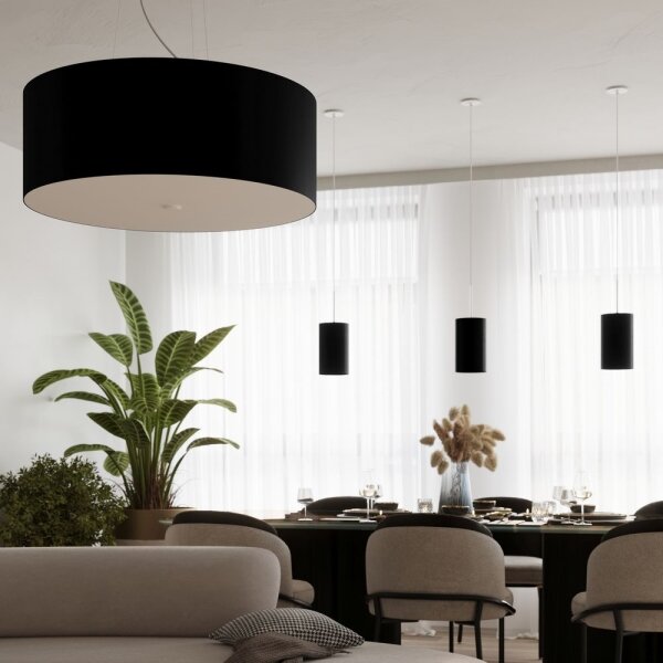 Sollux SL.0742 - Lampadario su filo OTTO 1xE27/60W/230V d. 15 cm nero