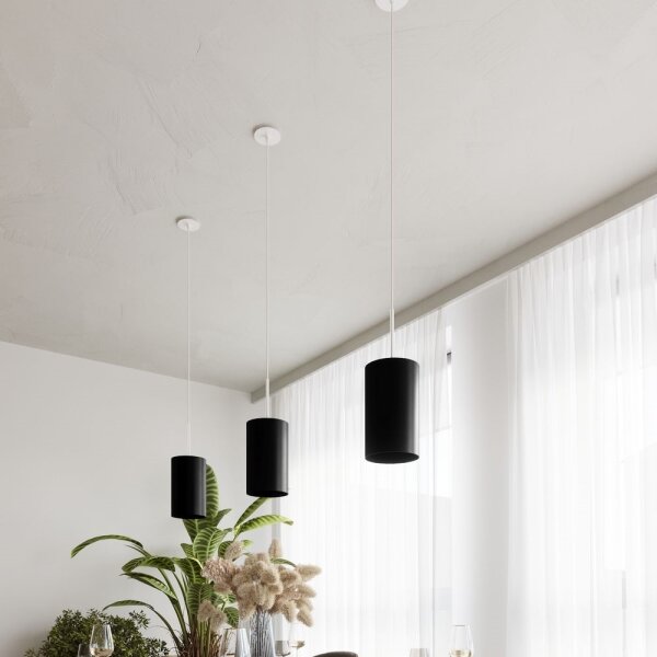 Sollux SL.0742 - Lampadario su filo OTTO 1xE27/60W/230V d. 15 cm nero