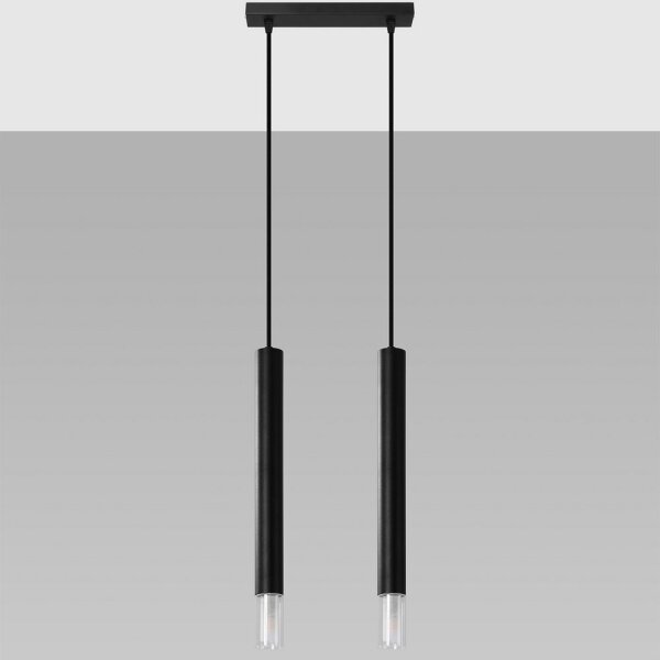 Sollux SL.0961 - Lampadario su filo VIZIER 2xG9/40W/230V nero