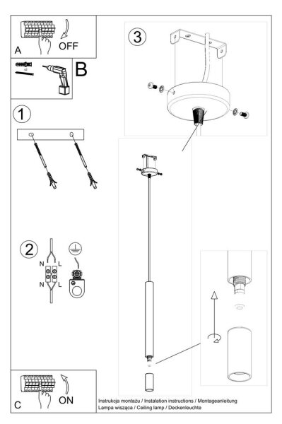 Sollux SL.0957 -Lampadario su corda VIZIER 1xG9/12W/230V bianco