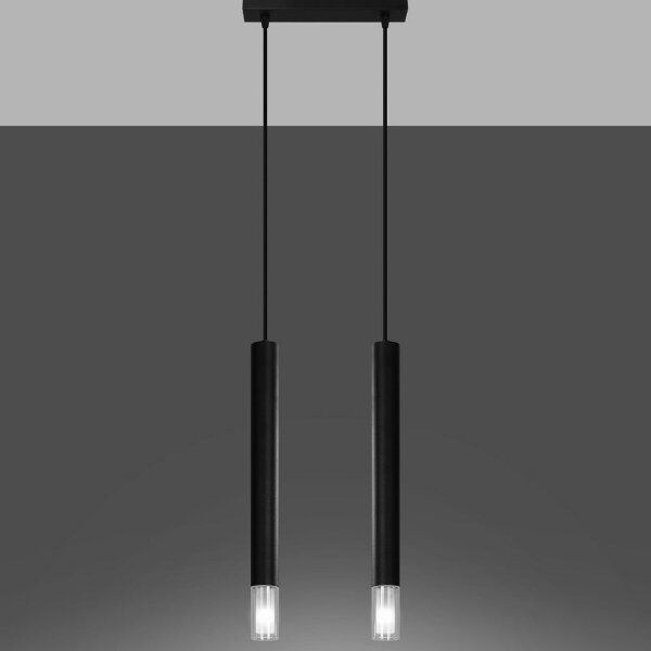 Sollux SL.0961 - Lampadario su filo VIZIER 2xG9/40W/230V nero
