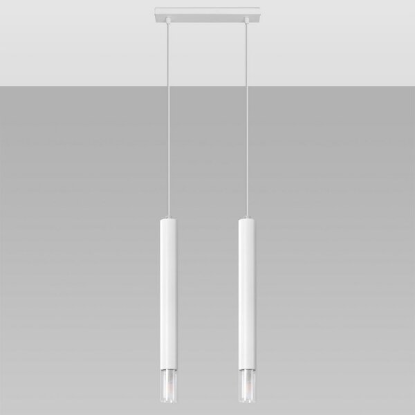 Sollux SL.0958 - Lampadario su corda VIZIER 2xG9/40W/230V bianco