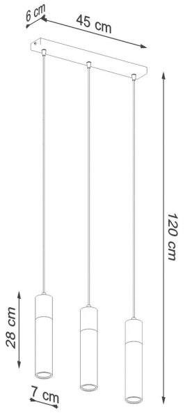 Sollux SL.0967 - Lampadario a sospensione con filo ZANE 3xGU10/40W/230V calcestruzzo/legno