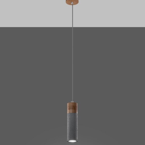 Sollux SL.0965 - Lampadario a sospensione con filo ZANE 1xGU10/40W/230V calcestruzzo/legno