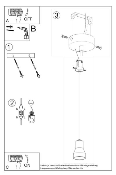 Sollux SL.0964 - Lampadario a sospensione con filo QUBIC 1xE27/60W/230V calcestruzzo/legno grigio