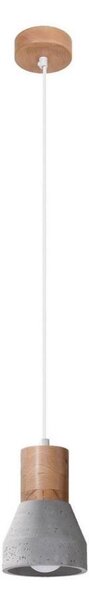 Sollux SL.0964 - Lampadario a sospensione con filo QUBIC 1xE27/60W/230V calcestruzzo/legno grigio