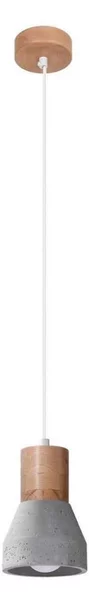 Sollux SL.0964 - Lampadario a sospensione con filo QUBIC 1xE27/60W/230V calcestruzzo/legno grigio