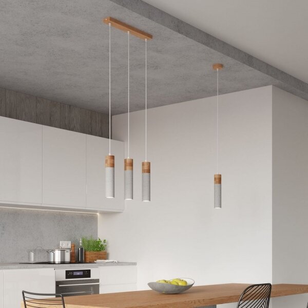 Sollux SL.0967 - Lampadario a sospensione con filo ZANE 3xGU10/40W/230V calcestruzzo/legno