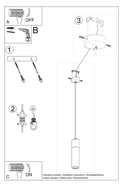Sollux SL.0965 - Lampadario a sospensione con filo ZANE 1xGU10/40W/230V calcestruzzo/legno