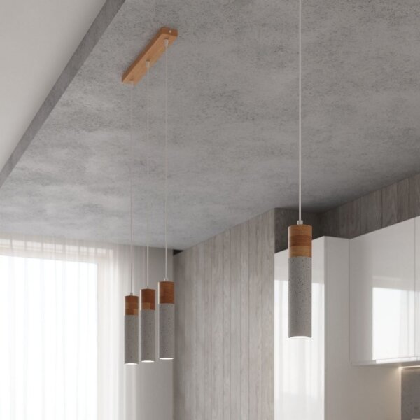Sollux SL.0965 - Lampadario a sospensione con filo ZANE 1xGU10/40W/230V calcestruzzo/legno