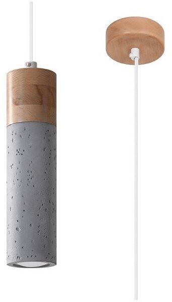 Sollux SL.0965 - Lampadario a sospensione con filo ZANE 1xGU10/40W/230V calcestruzzo/legno
