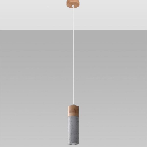 Sollux SL.0965 - Lampadario a sospensione con filo ZANE 1xGU10/40W/230V calcestruzzo/legno