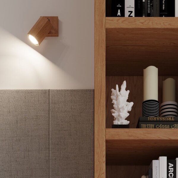 Sollux SL.1028 - Faretto da parete ZEKE 1xGU10/40W/230V rovere