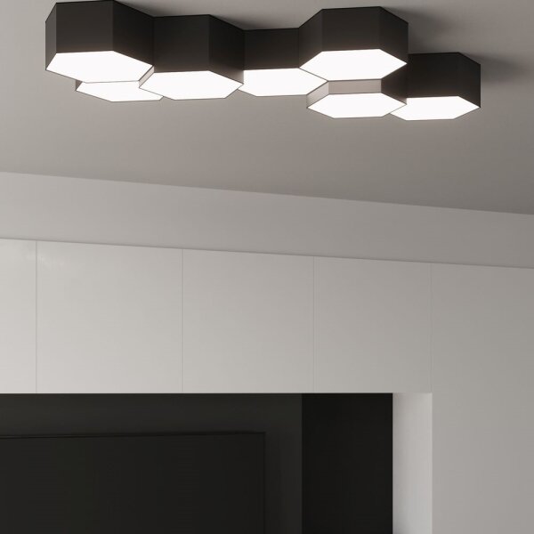 Sollux SL.1061 - Plafoniera SUNDE 2xE27/60W/230V 15,5 cm nera