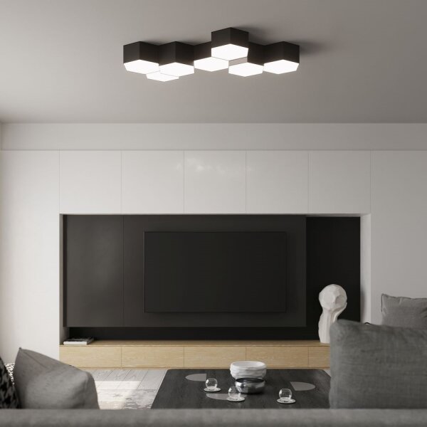 Sollux SL.1059 - Plafoniera SUNDE 2xE27/60W/230V 11,5 cm nera