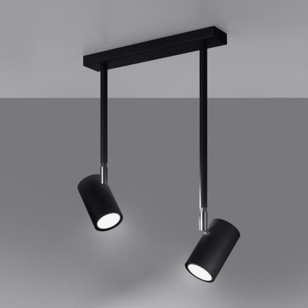 Sollux SL.1075 - Lampadario su palo NORANO 2xGU10/40W/230V nero