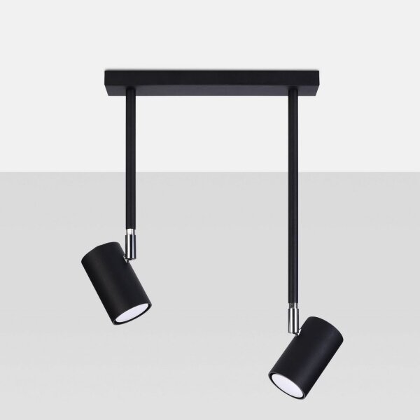 Sollux SL.1075 - Lampadario su palo NORANO 2xGU10/40W/230V nero
