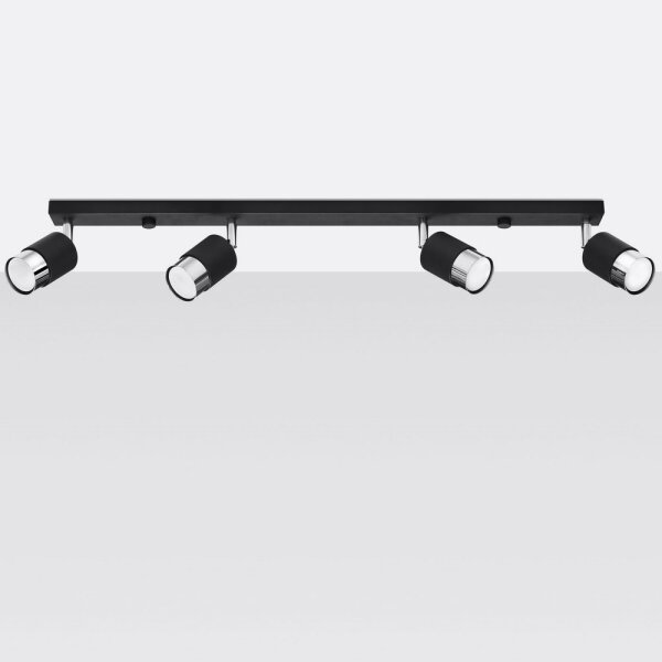 Sollux SL.1067 - Faretto NERO 4xGU10/40W/230V nero/cromo lucido