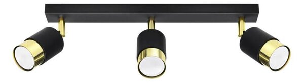 Sollux SL.1071 - Faretto NERO 3xGU10/40W/230V nero/oro