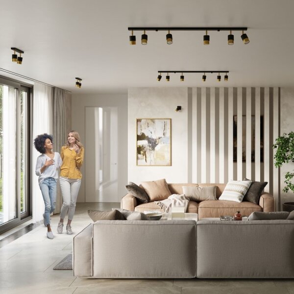 Sollux SL.1069 - Faretto da muro NERO 1xGU10/40W/230V nero/oro